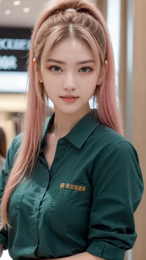 street fashion photography, photo of young female,
(face viewer:1.0 ),ponytail hair, high ponytail hair, very long hair, pale sk...