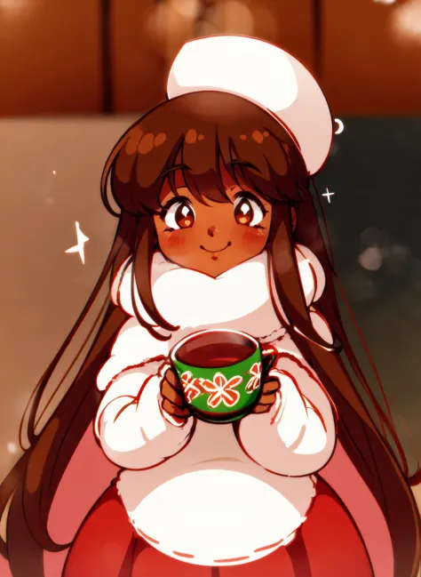 anime girl with a cup of tea