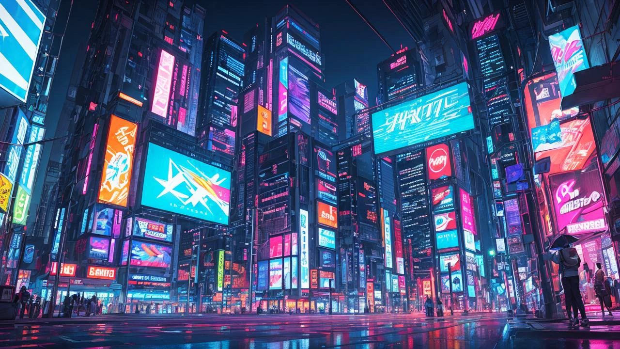 (masterpiece, top quality, best quality, official art, beautiful and aesthetic:1.2),(blue purple neon lighting), (vibrant glow), dynamic colors, striking contrast, futuristic vibe, electric energy,reflective surfaces,(cityscape:1.3),8k,official wallpaper, (cyberpunk:1.2) ,futrue