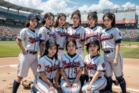 arafed baseball team posing for a picture on the field