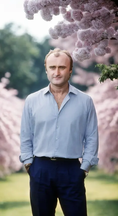 phil collins, portrait of a man 1980s, (sharp focus:1.2), photoshoot, (handsome:1.1), detailed facial features, wearing (formal ...