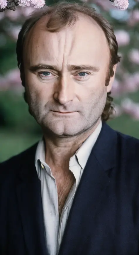 phil collins, portrait of a man 1980s, (sharp focus:1.2), photoshoot, (handsome:1.1), detailed facial features, wearing (formal ...