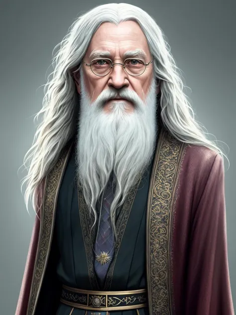 full length portrait of dumbledore target, intricate, symmetrical, elegant, highly detailed, ultrarealistic, photorealistic, oct...