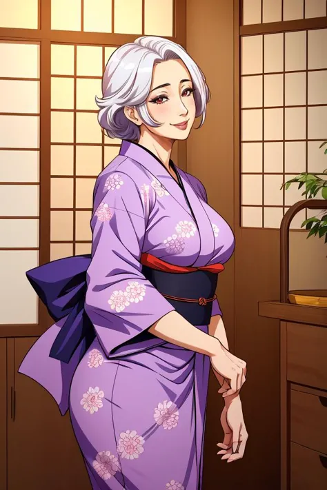 1girl, japanese clothes, yukata,  upper body, (mature female:1.5),seductive smile, 
masterpiece, best quality, intricate details...