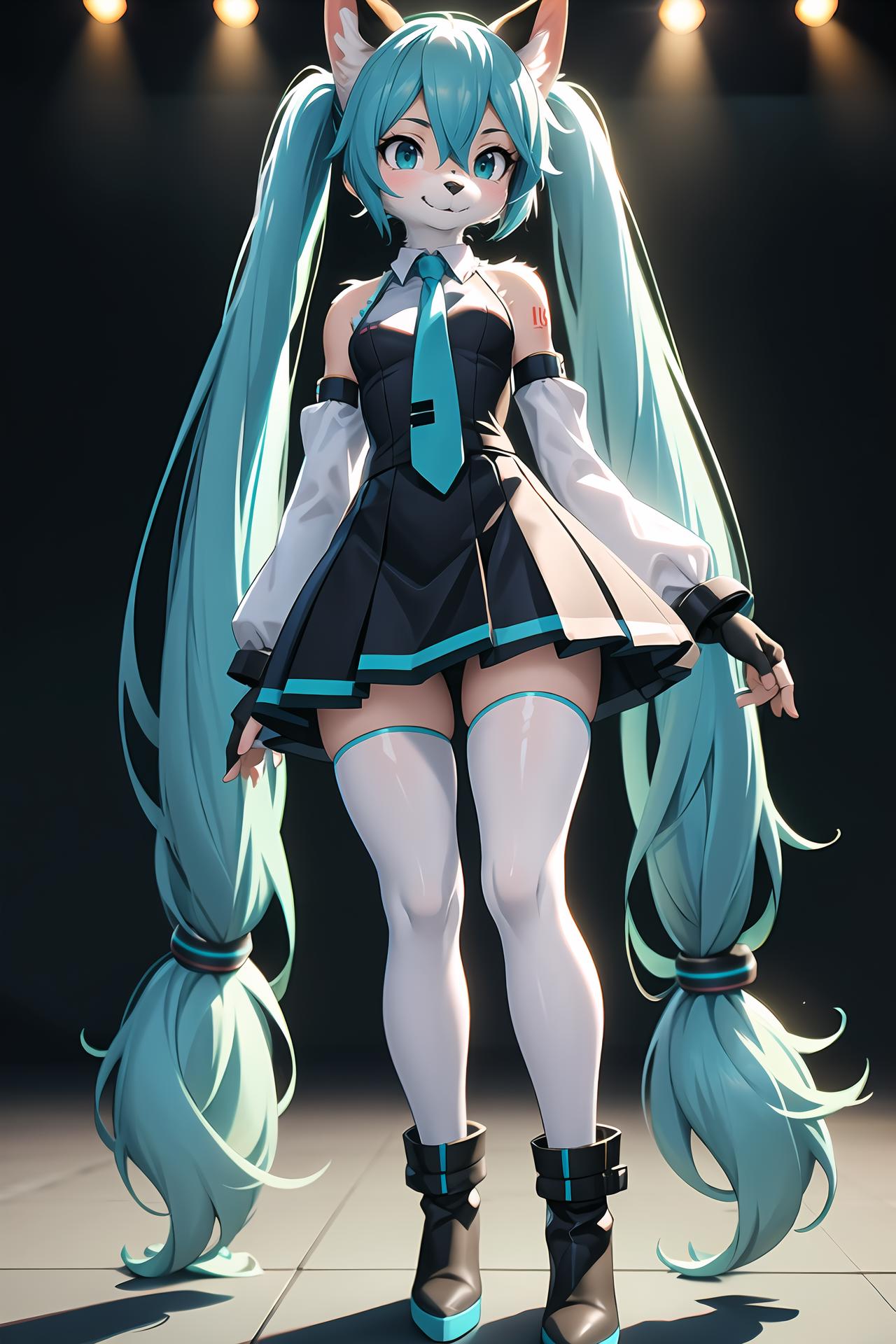 Nsfw, ((Hatsune Miku)), sexy outfit, twintails, high-leg leotard - SeaArt AI