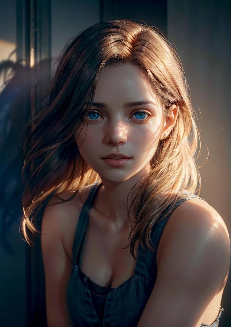 analog style, model shoot style, photo of a girl, 1girl, (blonde girl, long hair), (shiny body, smile), ((cute face: 1.7, perfect face:1.5)), 
(best quality:1.5, hyperrealistic:1.5, photorealistic:1.3, Madly detailed CG unity 8k wallpaper:1.5, masterpiece:1.3, Madly detailed photo:1.2), 
(hyper-realistic lifelike texture:1.4, realistic eyes:1.2), (octane render, unreal engine 5), (ecstasy of light and shadow:1.5, deep shadow:1.5), 
(sony a7, 50 mm, film grain:1.5, 4K UHD HDR), (photo by lee jeffries, greg rutkowski and magali villanueve) 