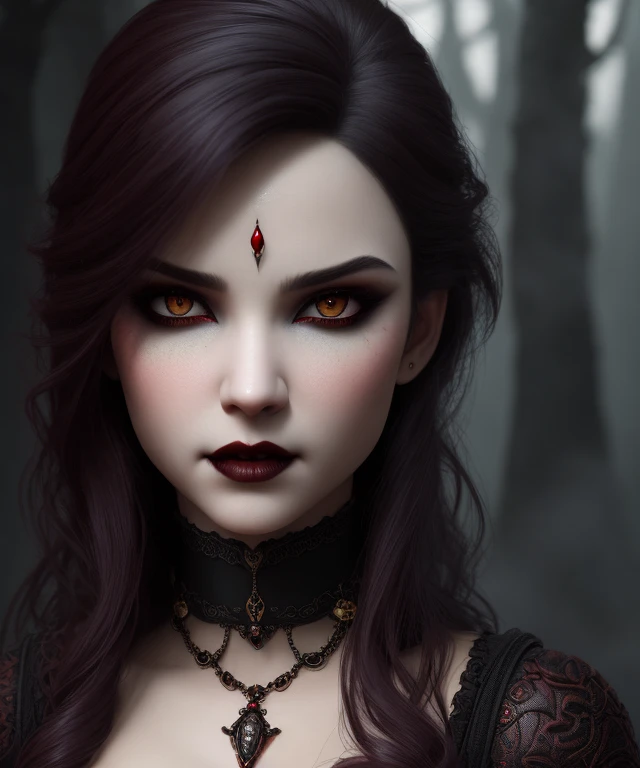 seductive vampire, fog, fantasy, ultra wide shot, photorealistic ...