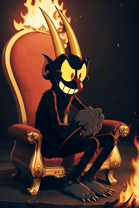 a close up of a cartoon character sitting in a chair