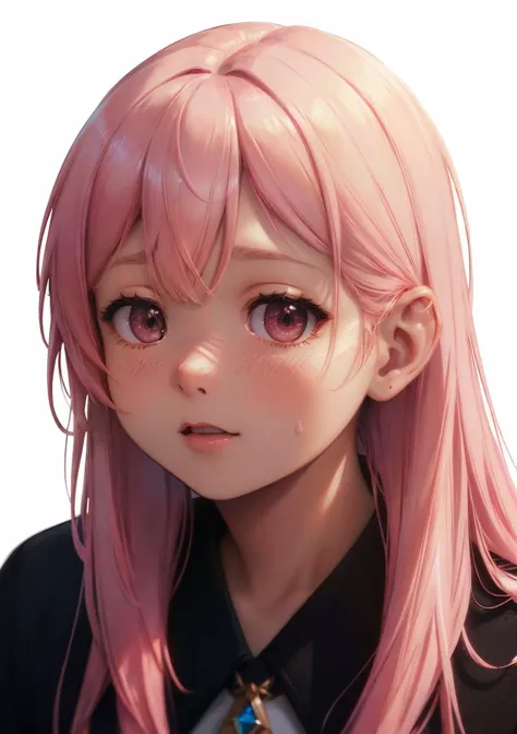 model shoot style, (close portrait:1.4, digital anime illustration) of a ((young girl face:1.5)), (1girl:1.5), (pink hair:1.2, long hair), (pretty face, perfect face, white background:1.4),
(hyper-realistic lifelike texture, realistic eyes:1.2), (best quality:1.4, masterpiece:1.3, hyper-realistic lights, hyper-realistic shadows, hyper-realistic reflections), 
(sony a7, 50 mm, film grain:1.5, 4K UHD HDR), (octane render, unreal engine 5), (illustration by lee jeffries, Greg Rutkowski and Magali Villanueva, contest winner:1.3) <lora:Better Portrait Lighting:0.5>