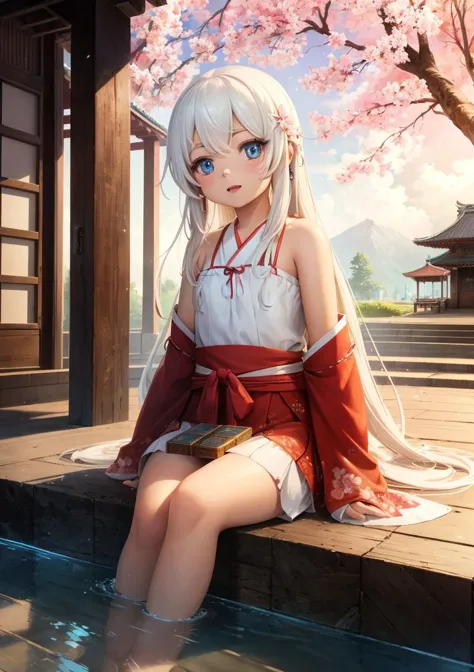model shoot style, (close portrait:1.2, digital anime illustration) of ((little girl:1.6)), (1girl:1.5, young girl, small breast...