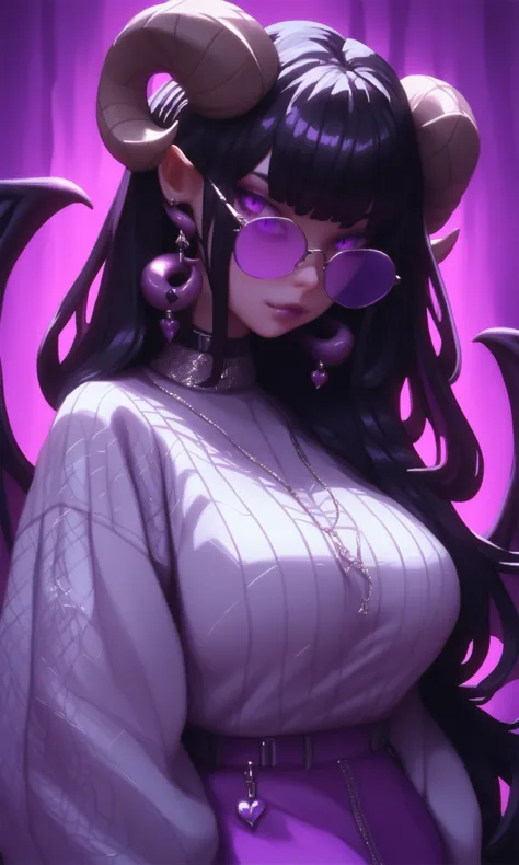 score_9,score_8_up,score_7_up,score_6_up,score_5_up,score_4_up,1girl, 18 year old, succubus ((large breasts, grey/purple tinted ...