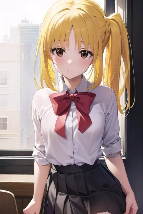 nijikaijichi, <lyco:nijikaijichi-lyco-nochekaiser:1>, 
nijika ijichi, ahoge, (yellow hair:1.5), (brown eyes:1.5), long hair, one...