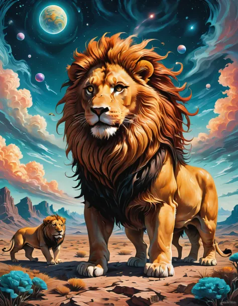 surreal lion