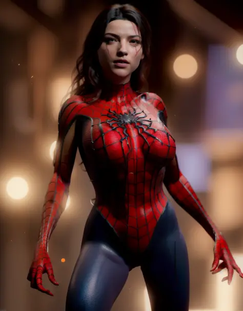 3d female SpidermanClasic , sexy <lora:SpidermanClasic_v1.0:0.7>  <lora:hipoly3DModelLora_v20:1>