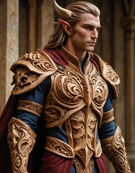 a close up of a man in a costume with horns on