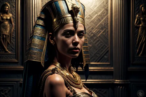 a woman in a costume of the egyptian pharaoh