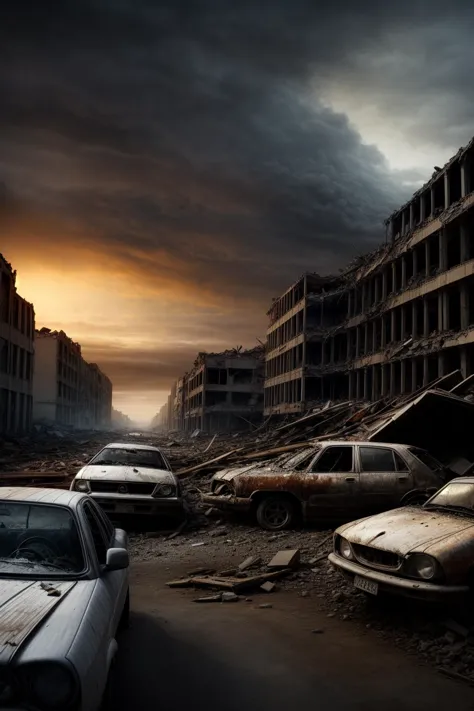 a group of cars parked in a street next to a building