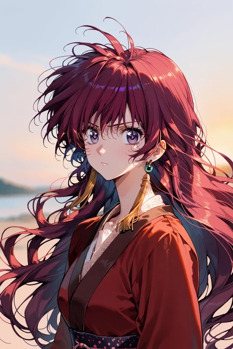 score_9, score_8_up, score_7_up, score_anime, (very long hair), (wavy hair),
1girl, solo, yona1, purple eyes,  tassel earrings, ...