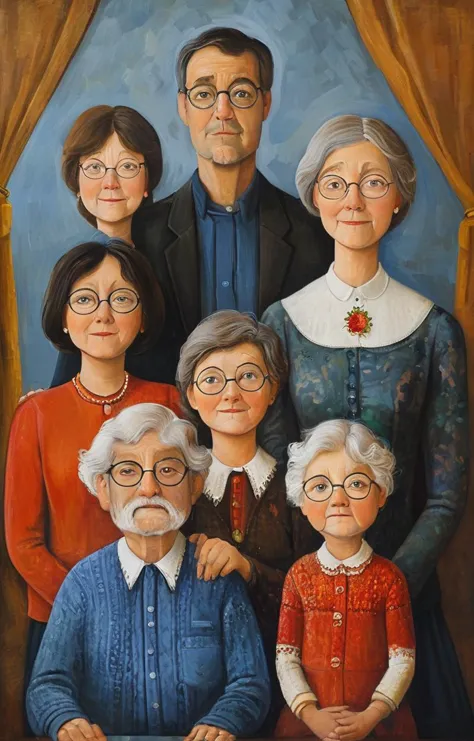 painting of a family portrait of a man