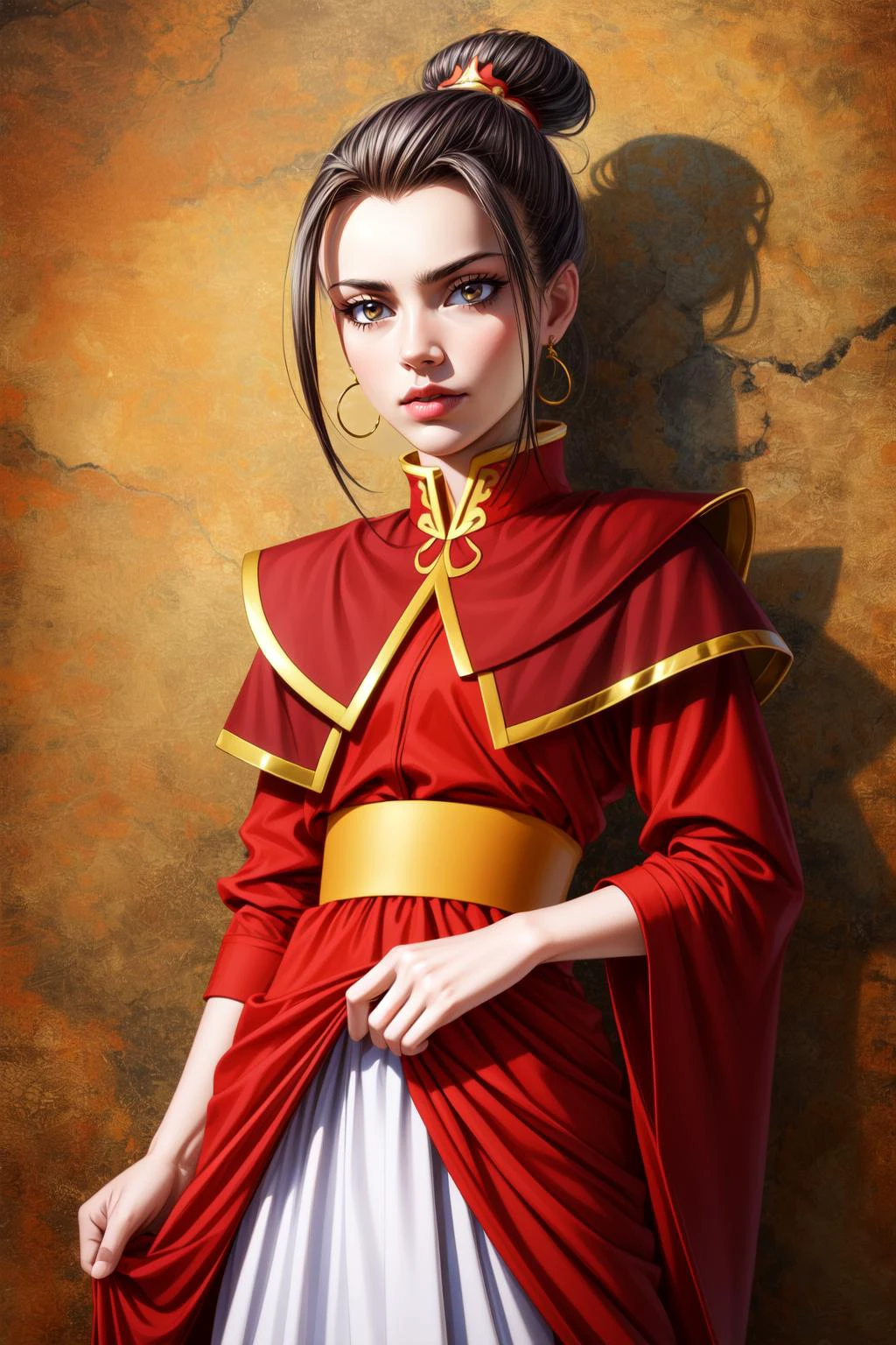 (masterpiece, best quality),  intricate details,
 Azula, 1girl, solo,  