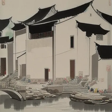 Wu Guanzhong's White Walls and Tiles – Modern Chinese Ink Art