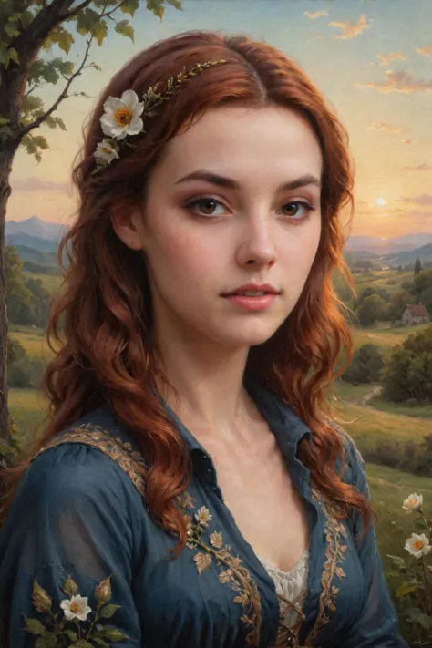 by  Christophe Vacher  and  Mab Graves in the style of  Vincent Di Fate ,   adorable 18 year old woman  , oil painting <lora:oil...