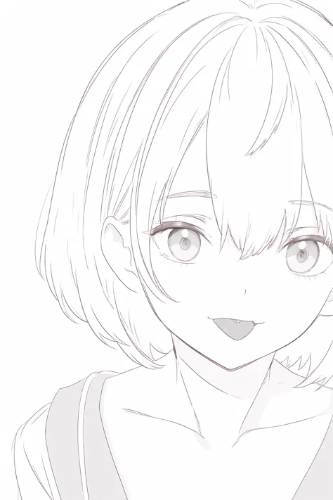 (best quality, masterpiece, highres),1girl,jitome,tongue,smile,close-up,very short hair,white background,
<lora:BX_color sketch_...
