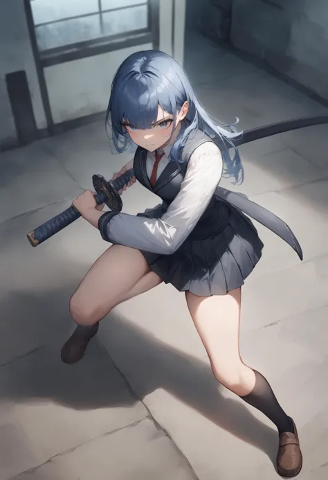 1girl, <lora:sdxl2-flat2-512b:-1>,medium breasts,school uniform,
<lora:iaidou_XL_v1:0.8>iaidow,weapon, katana, holding sword, ready to draw, sheathed, unsheathing, scabbard, fighting stance, battoujutsu stance,
from above, fisheye lens, looking down, water eye, workplace, closed mouth,
masterpiece, best quality, very aesthetic, absurdres