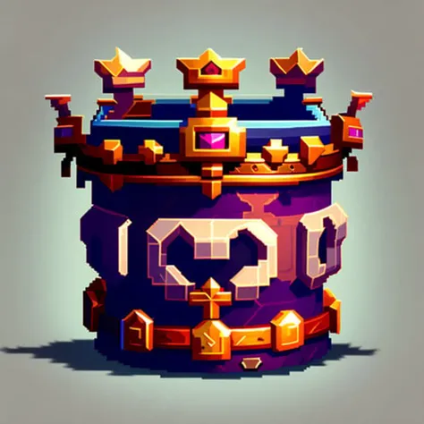 pixelart crown video game object, <lora:pixhell:1>