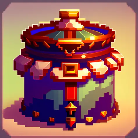 pixelart crown video game object, <lora:pixhell:1>