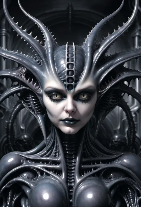 <lora:add-detail-xl:2.0>, h.r. giger, detailed expressive eyes, fantasy style, the gelatinous chumblewup, a guardian of the much...
