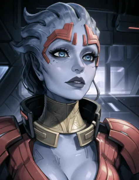 wide jaw,cheekbones,jawline,detailed face,detailed eyes,medium breast,window with cosmic view,on cosmic ship,futusistic spaceship, liara ,alien, blue skin, blue eyes,  breasts, nude, realistic,pussy, nipples,on bed,open mouth,orgasm,looking in camera,on bed,from behind,deepthroat, pov, solo focus, penis (fat lips,wide jaw,cheekbones,jawline:1.2),detailed face,detailed eyes,medium breast, realistic, day,  futuristic bridge,futuristic building, (futuristic city:1.2),no humans, scenery,armor, masseffectsamara, breasts squeezed together , hands on own chest ,portrait