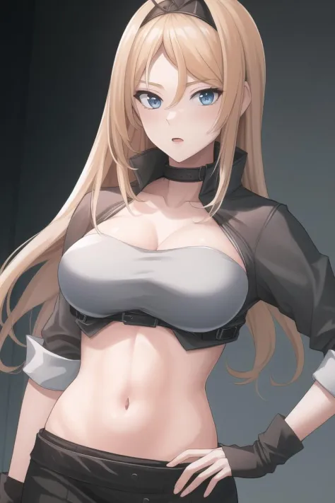 masterpiece, best quality, CG, wallpaper, HDR, high quality, high-definition, extremely detailed, nelsonrace, crop top, race queen