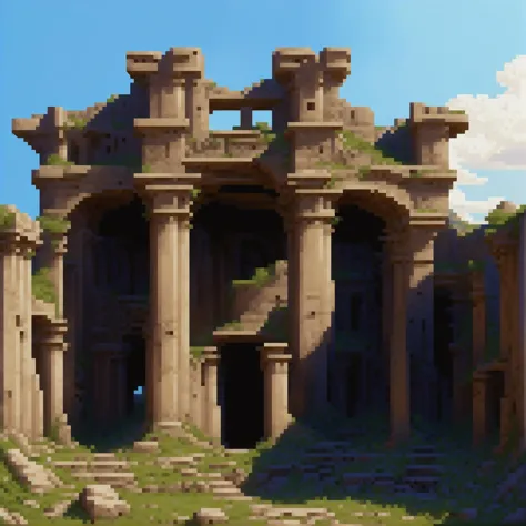 natural lighting, Pixel Art, PixArFK <lora:PixelArtRedmond-Lite64:1>. best quality, ancient fantasy ruins, HDR, realistic lighti...