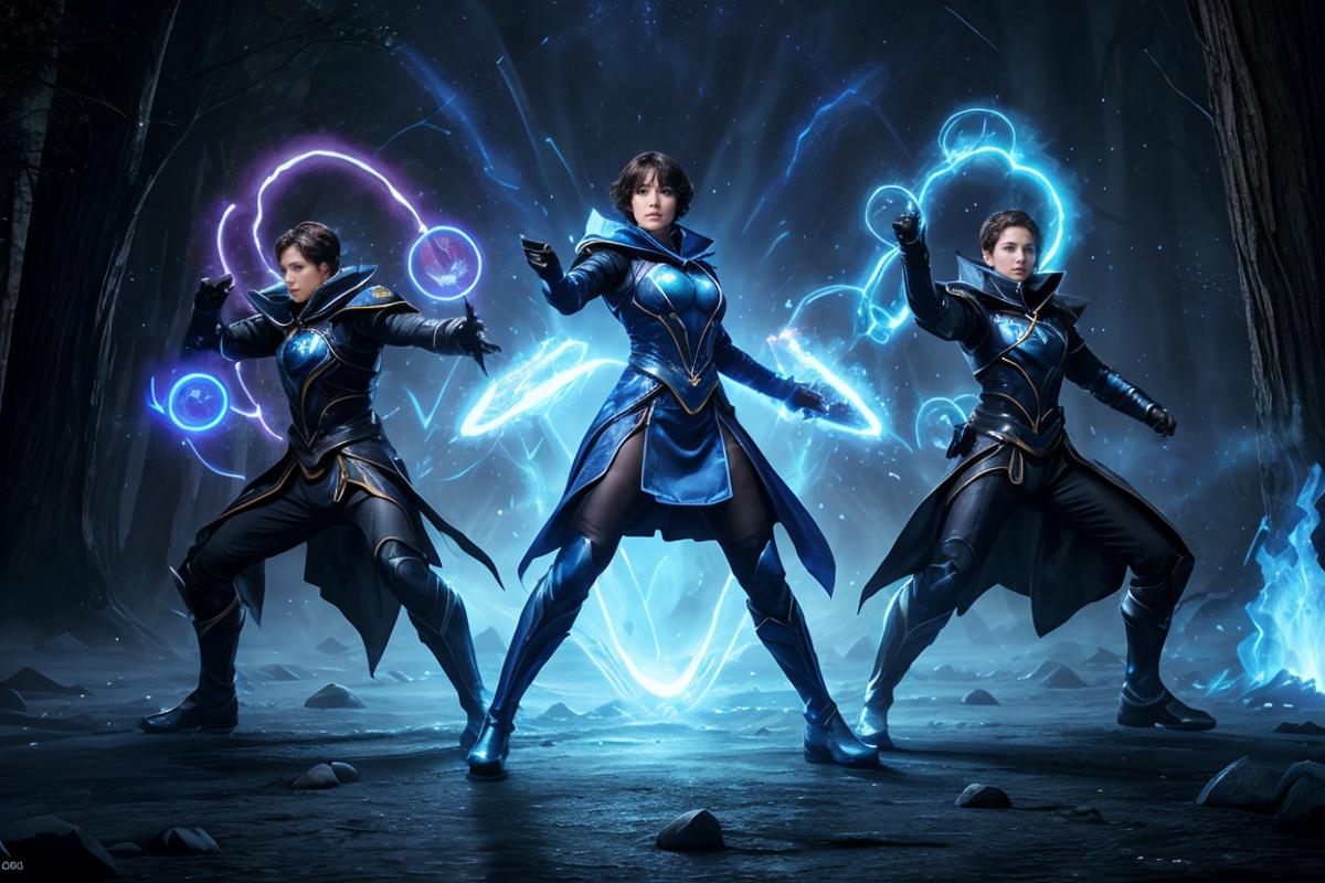 Los tres personajes femeninos del videojuego league of legends - SeaArt AI