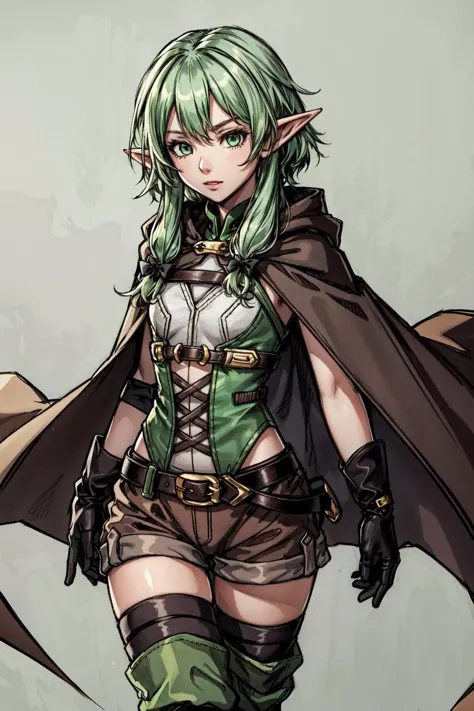 (masterpiece, best quality),  intricate details,
 <lora:high_elf_archer_final:0.6> 1girl, elf, pointy ears, green hair, long hai...