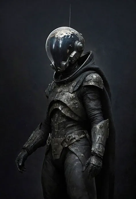 a man in a space suit with a helmet and a sword