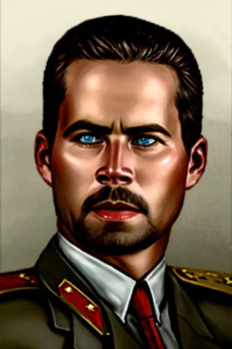 Paul Walker, HOI4 portrait style  <lora:hoi4_portrait_style:1>