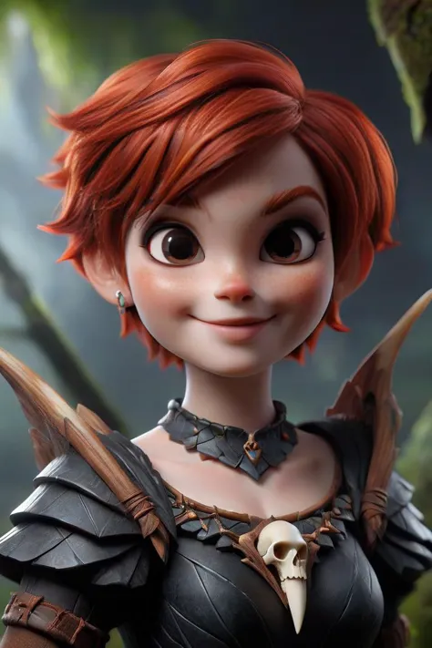 award-winning photography of 1girl made of ObsidianBone, magical, red hair, short pixie cut, smiling, detailed face, eyeliner, irish girl, intricate details, in wonderland, unity, 8k, wallpaper, best quality, masterpiece, realism, raw photo, hyper realistic, sharp focus, sharp details<lora:ObsidianBone:0.8>