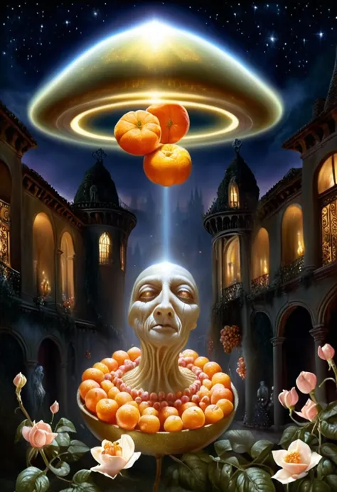 초현실주의 art by Alex Alemany, 리타 컨 래슨의 동화 같은 사실주의 예술, UFO 연금술, 아리스티드 마이롤, 반짝반짝, 꽃들, 클렌징, 원시 디지털 사진, 끔찍한 (anthropomorphic tangerines-UFO 연금술:1.2) , 팀 도일, 케렘 커플릿, 무자비한, 초현실주의, 상징적인, 꿈같은, 내성적, 초현실적인 도시 풍경, 마술적 사실주의, 대기 조명, 건축 요소, 꿈같은 compositions, 신비한 이야기