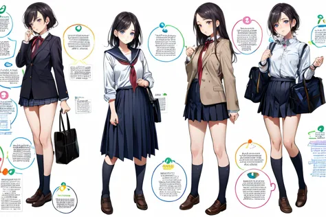 girls, school uniform, girls mind map, fashion magazine