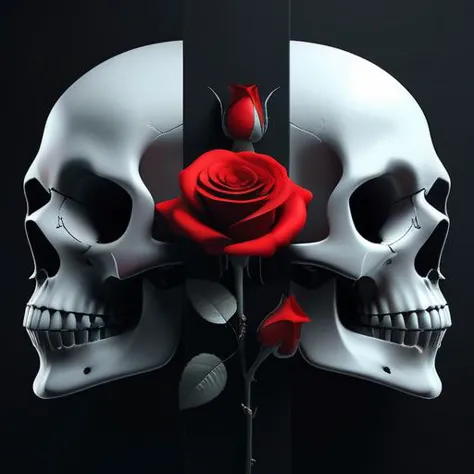 skulls and roses, intricate artwork by Tooth Wu and wlop and beeple. octane render, trending on artstation, greg rutkowski very ...