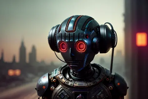 black dummy without a face, ((((with mechanical brains in head)))), warrior, weapon, cybernetics, many oil hoses, apocalypse after war atmosphere in the background, many colorful lights on the background,
(closeup:0.08), epic realistic, epic pose, bokeh 4k textures, faded, neutral colors, muted colors, dimmed colors, film grainy, lut, technicolor, low contrast, ((((HDR++)))), ((((muted colors)))), ((((cinematic look)))), soothing tones, insane details, intricate details, intricate scene, artstation, hyperdetailed, cinematic shot, adobe lightroom, photolab, warm lights, dramatic light, vignette, complex background, dim colors, exposure blend, slate gray atmosphere, (vsco:0.3)