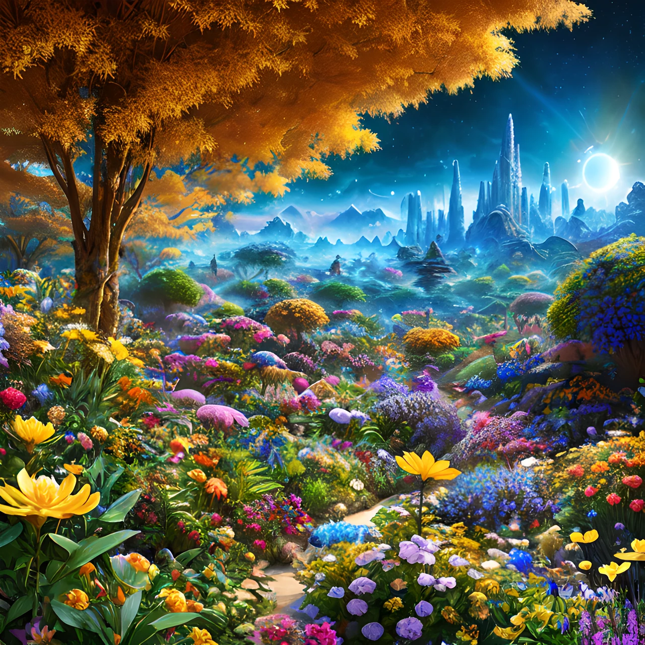 (best quality,masterpeace),(hyperdetailed colourful),
A cosmic garden of exotic alien flora and fauna
,perfect composition, best exposition, (golden ratio:1.2)
, hdr, dramatic,cinematic lighting, trending on artstation,trending on CGSociety, professional oil painting,immense detail,