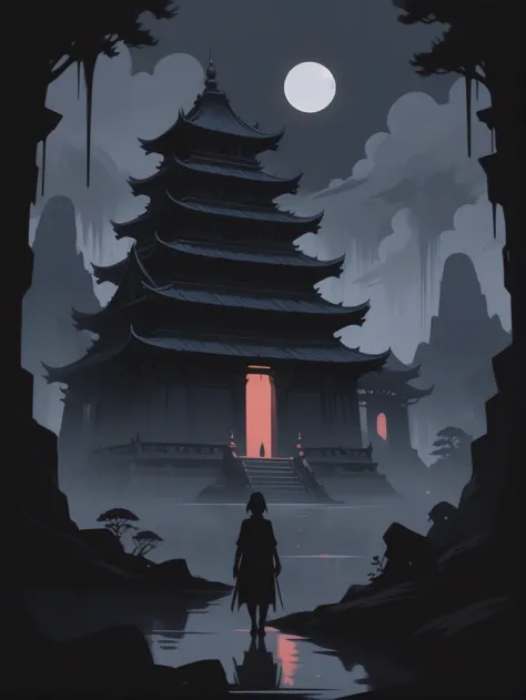 dark anime, 2d cel shaded, negative space, Sacred Temples<lora:EnvyStarlightDarkAnime01:1>