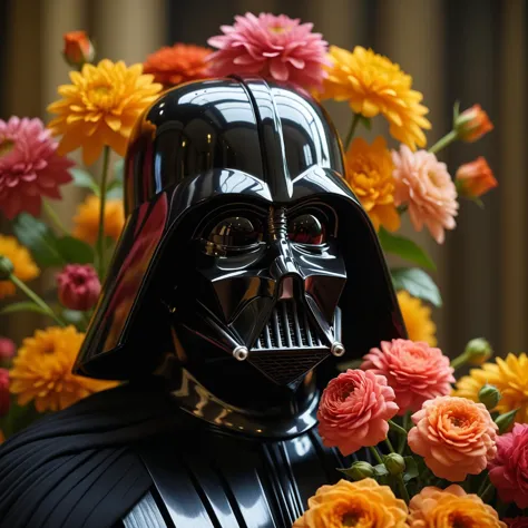 intricate floral design Vader, cinematic film still, cinematic lighting, cinematic postprocessing, flowers ### closeup