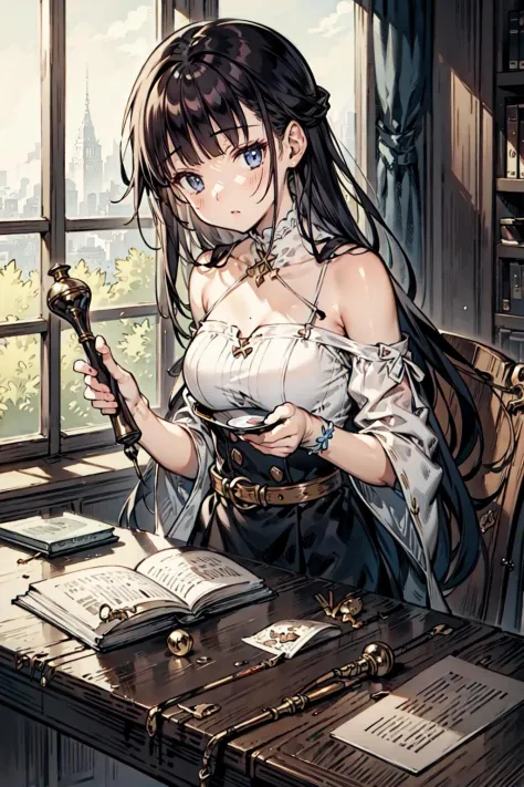 (best quality), girl,(ultra-detailed), (highly detailed CG illustration), ((an extremely delicate and beautiful)),(expressionless),cinematic light,alchemist