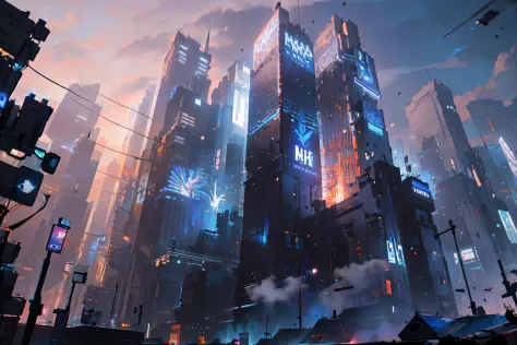 masterpiece, best quality, illustration, cinematic lighting,beautiful, extremely detailed face, perfect lighting,
Cyberpunk Concept, no humans, building, city, sky, scenery, cloud, outdoors, skyscraper, smoke, cloudy sky, night, cityscape, aircraft
<lora:C...