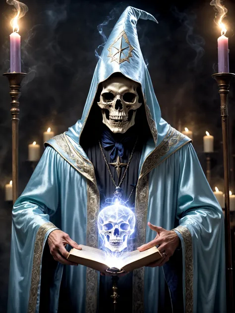 (ultra realist wonderful evil  master wizard in luminous cloth  casting a luminous powerful  spell that which revolves around the wizard body:2.5) (scull demon's face:1.8)  detailed background,   ultra quality, 8K UHD, best rendering,( special effects:2.5), 8K movie style, hdr, Sharp focus, 8K ultra detailed picture, RTX lighting, ( detailed face and body and eyes:1.5),  (low color:4.5) (great art picture:2.5) (masterplace picture:2.5) (cinematic render:2) (soft color:3.5) (soft contrast:3.5) (soft saturation:2.5) (soft contrast:2.5) (realistic render)