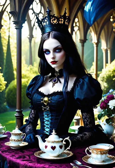 Stunningly-Beautiful-Gothic-Alice,Tea-Party.
Location: Wonderland, A Dream World.

Detailed-Face,Detailed-Body,Gothic-Dreamlike-...